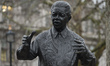 A statue of Nelson Mandela, a former President of South Africa, seen in the center of Lon...