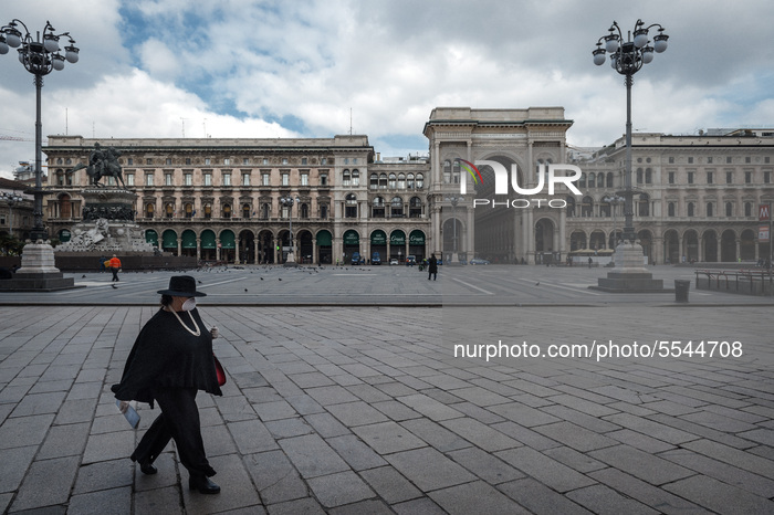 Empty City And Closed Shops In Milan