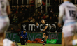     Brett Connon of Newcastle Falcons narrowly misses with a conversion attempt during the...