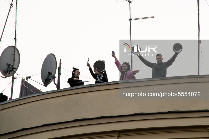 Flash Mob Against Coronavirus Covid-19 In Rome