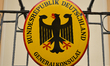 Coat of arms of Germany outside a closed German Consulate in Krakow's Old Town.The Minist...