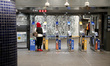 Passerby is seen entering the subway at the nearly empty Penn Station, in New York, United...