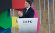 Italian Prime Minister Matteo Renzi delivers a speech on the occasion of the official open...