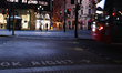A bus drives through a near-deserted Piccadilly Circus in London, England, on April 6, 202...
