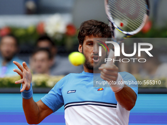 Spain, Madrid : Spanish tennis player Feliciano López returns the ball to German tennis player Benjamin Becker during the Madrid ATP Masters... by DPI/NurPhoto