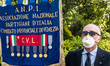 A member of the Partisan Association (ANPI) in Castello Venice in Venice, Italy on April 2...