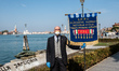 A member of the Partisan Association (ANPI) in Castello Venice, taking part of the celebra...