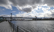 A view of Domino Park at Brooklyn in New York City USA during the coronavirus pandemic on...