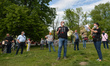 Opposition activists from the Committee for the Defence of Democracy (KOD) seen during a m...