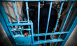 Prisoner rests the hand on the lock in Katiba prison, Gaza strip 