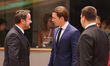 Sebastian Kurz, the Federal Chancellor of Austria as seen talking and laughing with Xavier...