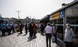 People walk in Istanbul, Turkey, on June 10, 2020 in the second week of easing coronavirus...