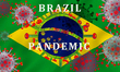 Photo illustration of the Brazilian flag with COVID-19 (SARr-CoV illustration) as Brazil's...
