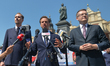 Krzysztof Bosak (C), a vice-chairman of Confederation Liberty and Independence political p...