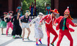 The Ambiguus Dance Company film a promotional video of Seoul City in front of the main gat...