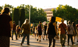 Protesters at a protest in defense of public services in Madrid, June 20. 