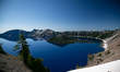 View of Crater Lake National Park, Oregon, US, on July 2, 2020. 