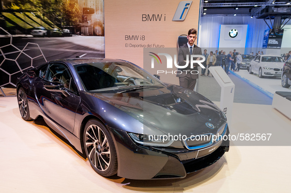 BMW exhibits his BMW I8 in the International Motor Show in Barcelona on May 12, 2015 
