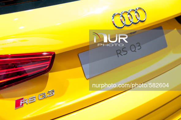 Audi exhibits his Audi RS Q3 in the International Motor Show in Barcelona on May 12, 2015 