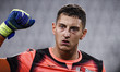 Atalanta goalkeeper Pierluigi Gollini (95) celebrates during the Serie A football match n....