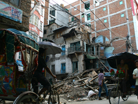 Collapsed buildings on May 15, 2015 in Kathmandu (Nepal) still have et to be cleared away dispite bodies still lying under the rubble.
 (
