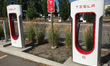 Tesla electric vehicle charging station in Markham, Ontario, Canada, on July 17, 2020. 