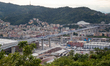A general view of the operation of the final test of the new bridge built after the colla...