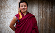 Youning Si, China, 3 July 2011. Portrait of a monk of the Gelugpa order of Buddhism in the...