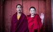 Shangri-La, China, the 15 December 2011. Monks stand in front of the Songzanlin Monastery...