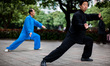 Shenzhen, China, 29 February 2012. A man does his tai chi in Lianhuashan Park.Shenzhen, C...
