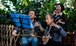 Shenzhen, China, the 4 March 2012. Old people play music in a the Lianhuashan parc.Shenzh...