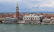People relax at St. Marks's Square, Venice, Italy on June 17, 2020.  Tourists return in Ve...