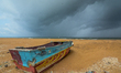 The Bort Seen in beach ,Rain clouds loom over Colombo, Sri Lanka July 24, 2020 