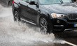 A car in high water during storm and flooding of the Seveso river on July 24, 2020 in Mila...