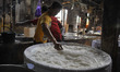 Tofu making in a small industry in the Duren Tiga area, South Jakarta, In August, 2.2020....