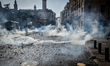 Anti-government protesters take part in a demonstration against the political elites and t...