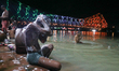 Howrah Bridge liting decoration tri-colours - saffron, white and green during Tomorrow Ind...