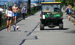 A Parks and Recreation utility truck is seen as New York City continues Phase 4 of re-open...