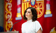 The president of the Community of Madrid, Isabel Diaz Ayuso, accompanied by the councilors...