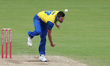  Mark Wood  of Durham bowling during the Vitality Blast T20 match between Durham County Cr...