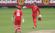 Lancashire's Keaton Jennings  celebrates scoring a hundred   during the Vitality Blast T20...