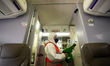 Disinfection teams are assigned to disinfect flights before passangers board to prevent th...
