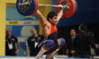 Zairov Intiqam of Azerbaijan competes in the Men's 85kg Group A weightlifting snatch compe...