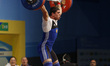 Poghosyan Gevorik of Armenia competes in the Men's 85kg Group A weightlifting snatch compe...