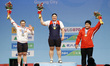 Nov 28, 2009-Goyang, South Korea-Overall gold medalist Jang Mi-ran (C) of South Korea, sil...