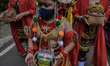 
Participants of the Malangan Mask pilgrimage tradition to the tomb of creator  the Malan...