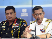 Sri Lankan naval officer Rear Admiral Y.N Jayarathna speaks during a press conference in Colombo on September 4, 2020
A  Pan Falg Vessel  M...