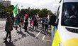 Members of climate change activist movement Extinction Rebellion, protesting against ecolo...