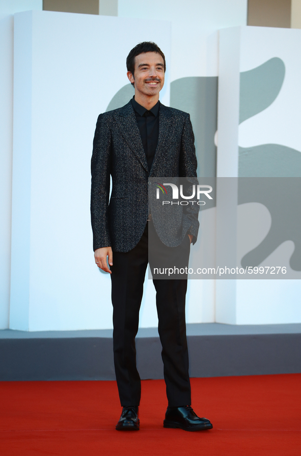 Diodato walks the red carpet ahead of closing ceremony at the 77th Venice Film Festival on September 12, 2020 in Venice, Italy.  by Matteo Chinellato/NurPhoto