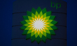 British gas and oil multinational company BP (British Petroleum) logo is seen on September...